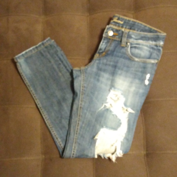 209 Distressed Ankle Crop Jeans Size 28 - Picture 5 of 8